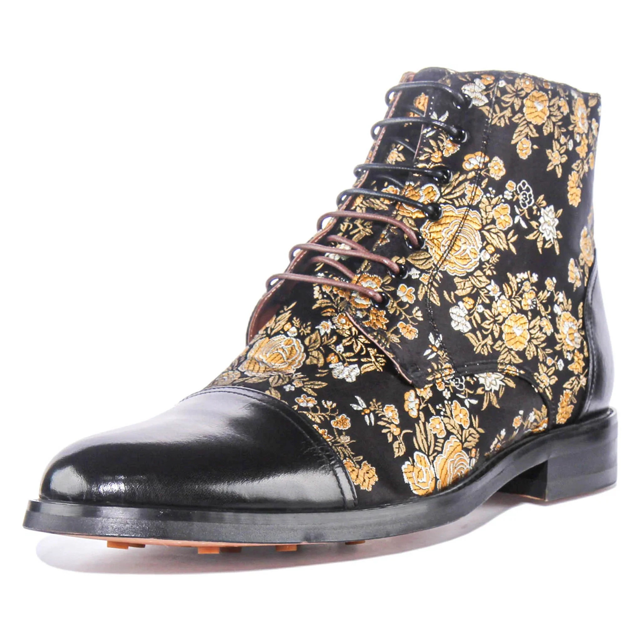 Adam Floral Ankle Boots in Black - Image 5