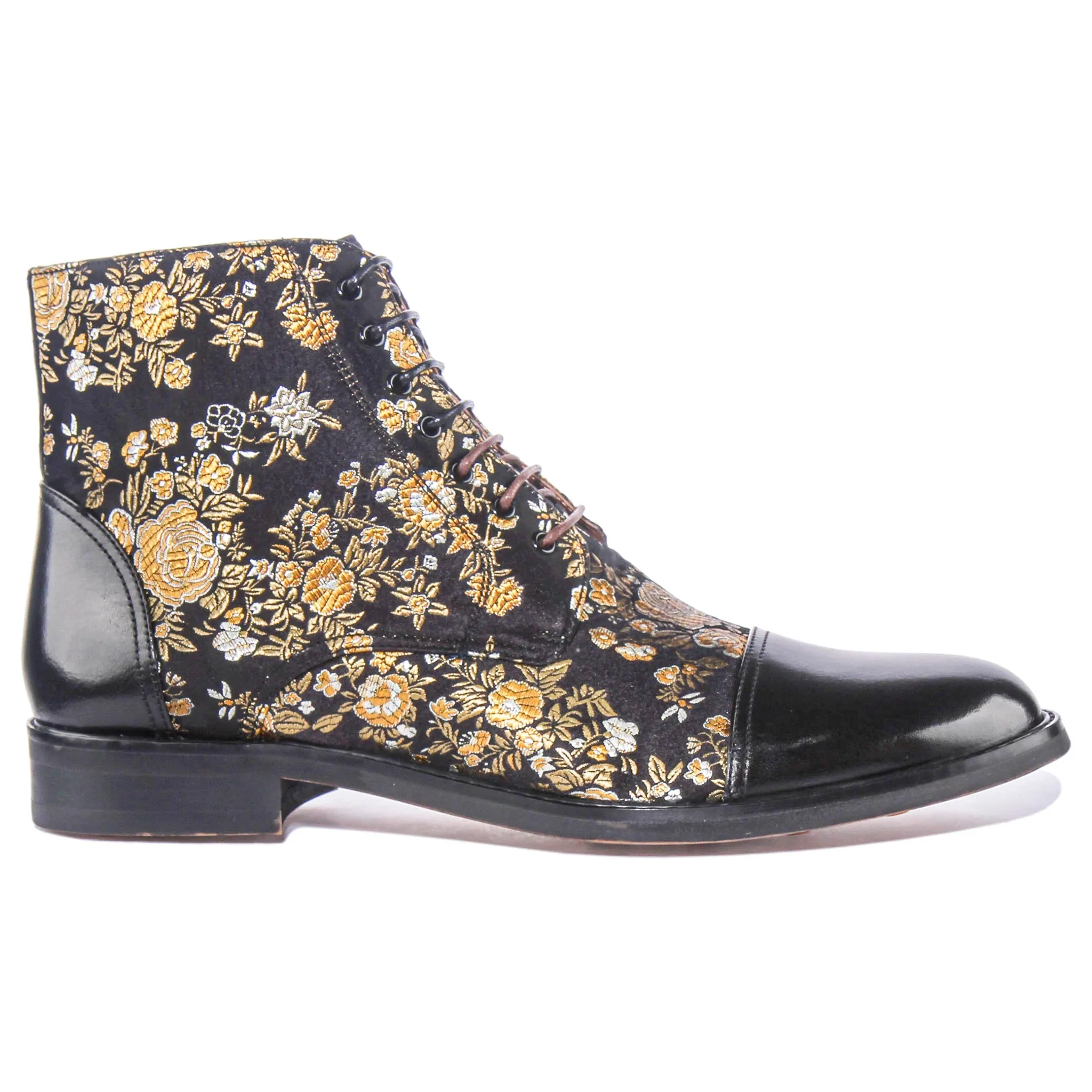 Adam Floral Ankle Boots in Black - Image 6