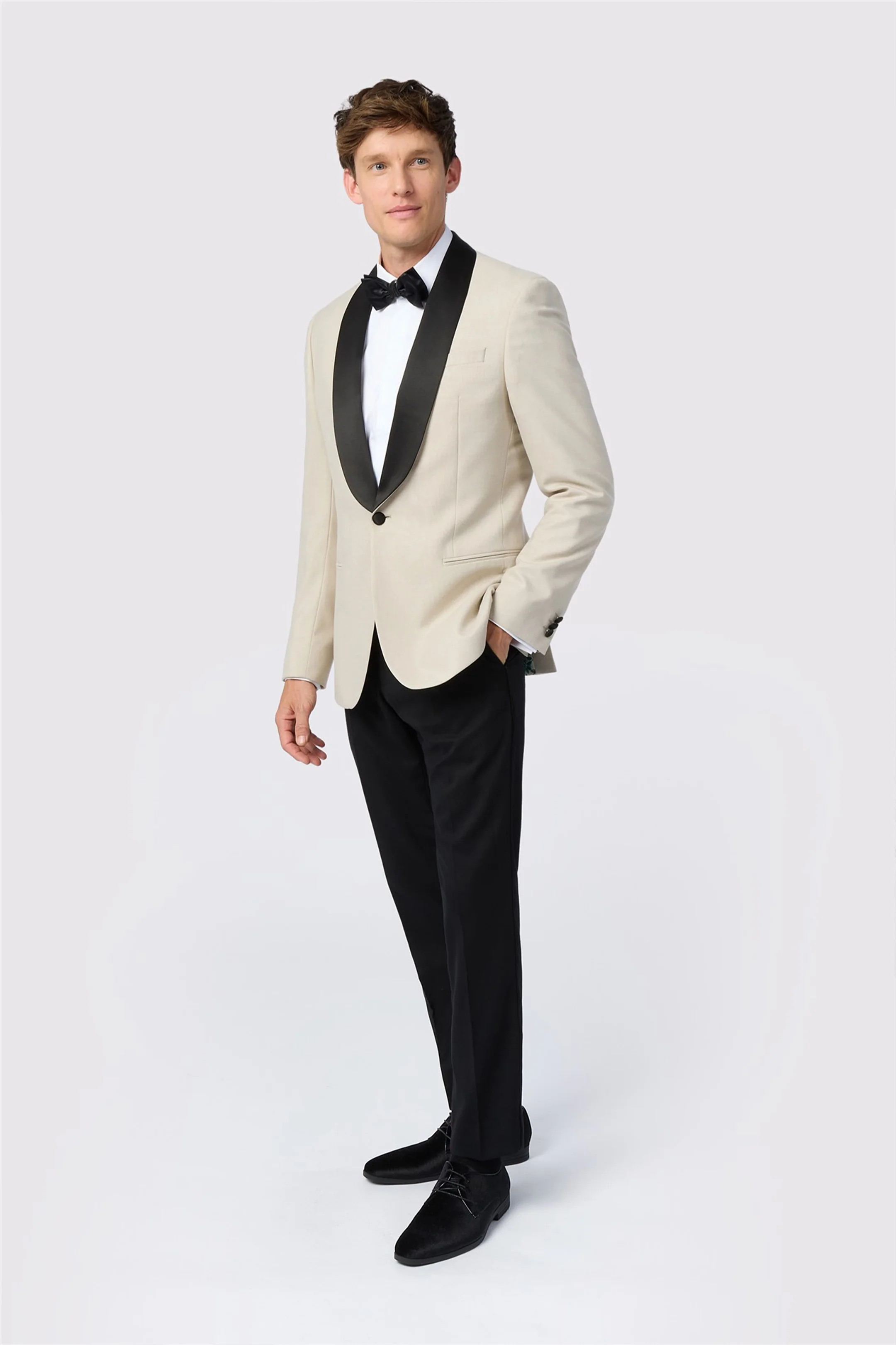 Blake Slim Fit Ecru Dinner Jacket - Image 3
