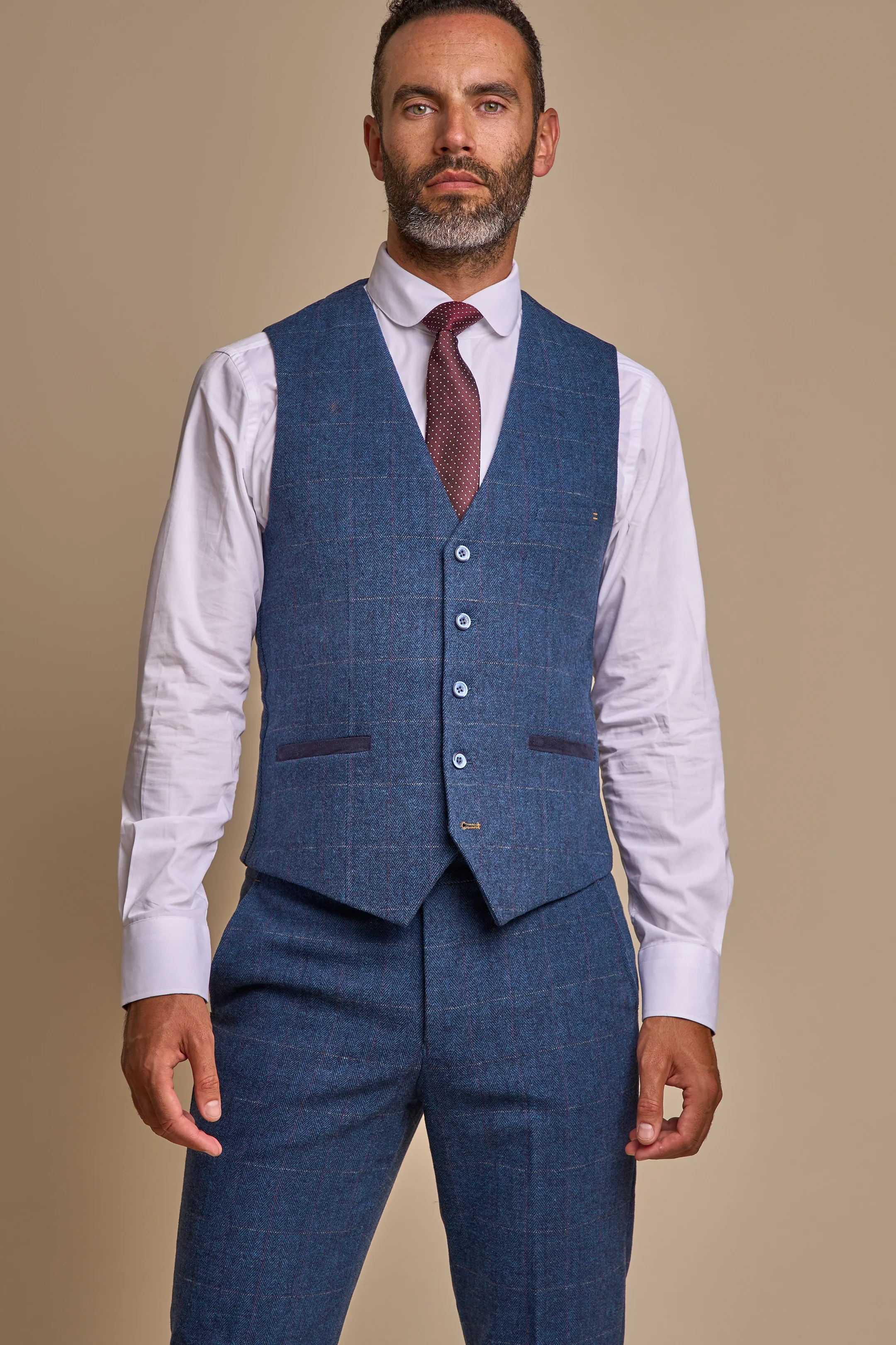 Carnegi Navy Tweed Three Piece Suit - Image 3