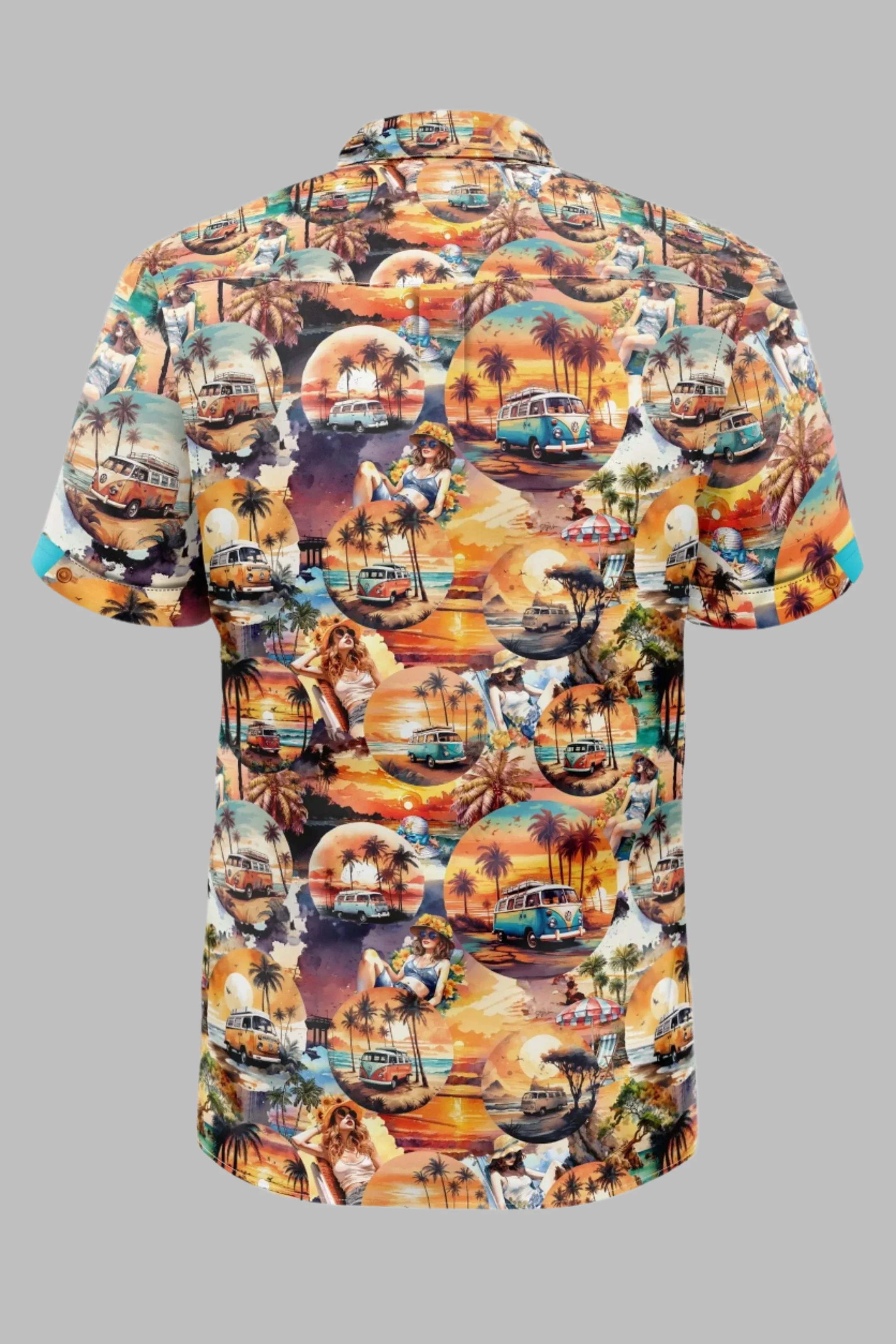 Claudio Lugli Short Sleeve Sunset Camper Print Shirt - Image 3