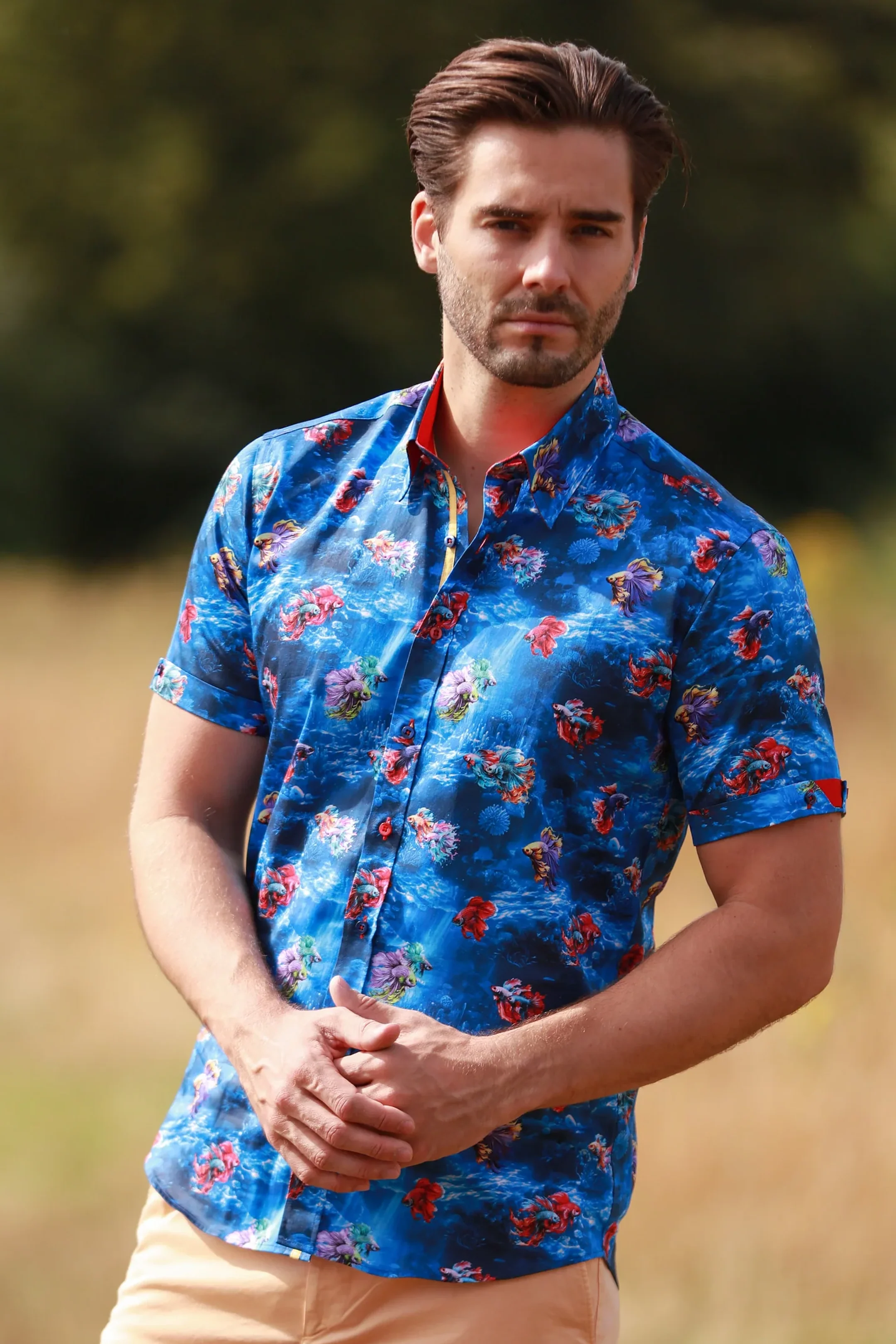 Claudio Lugli Navy Betta Fish Short Sleeve Shirt - Image 4
