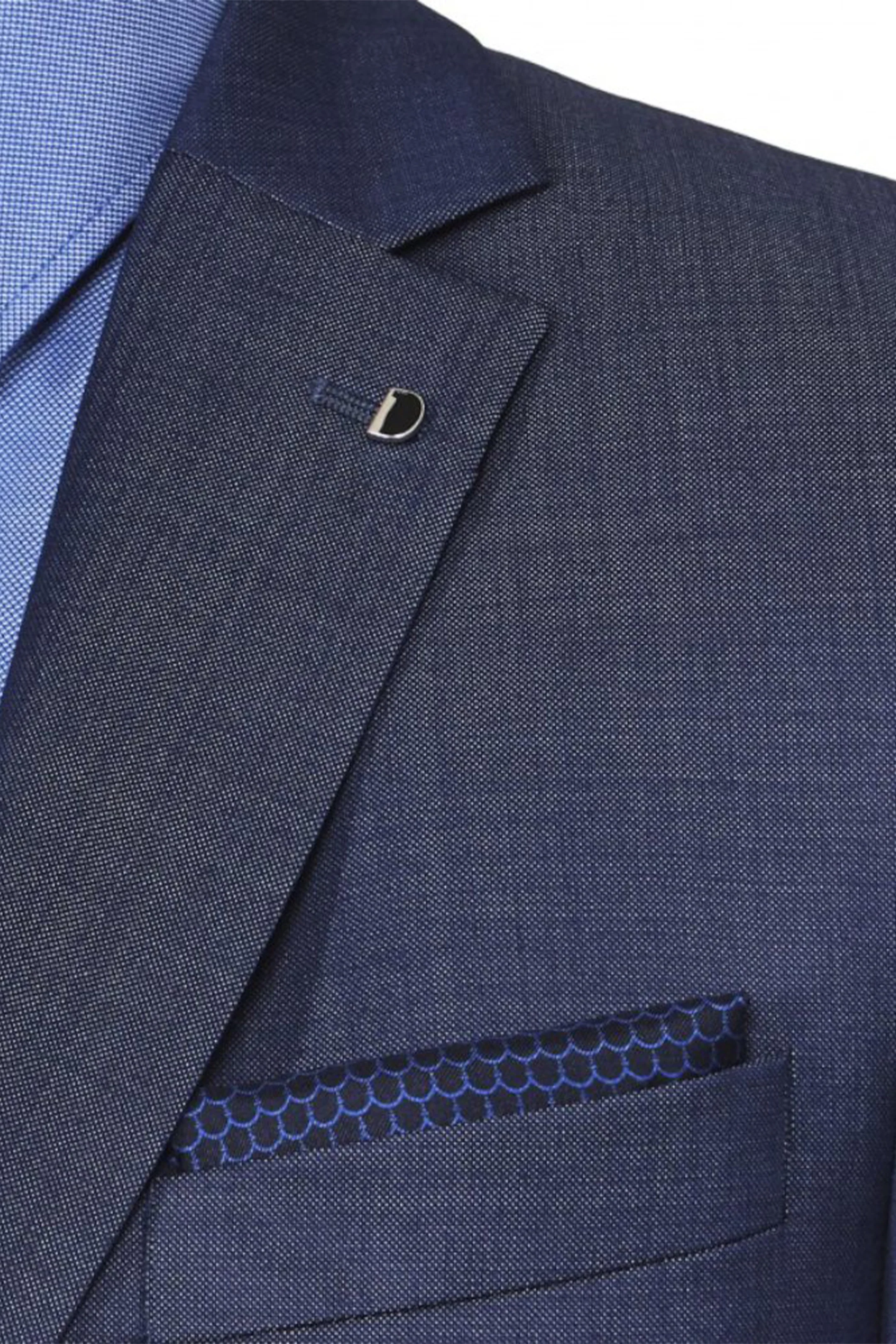 Digel Duncan Modern Fit Pure Virgin Wool Blue Jacket - Image 4