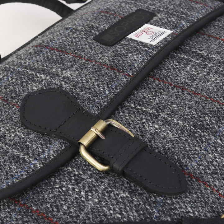 Grey Harris Tweed Briefcase - Image 3