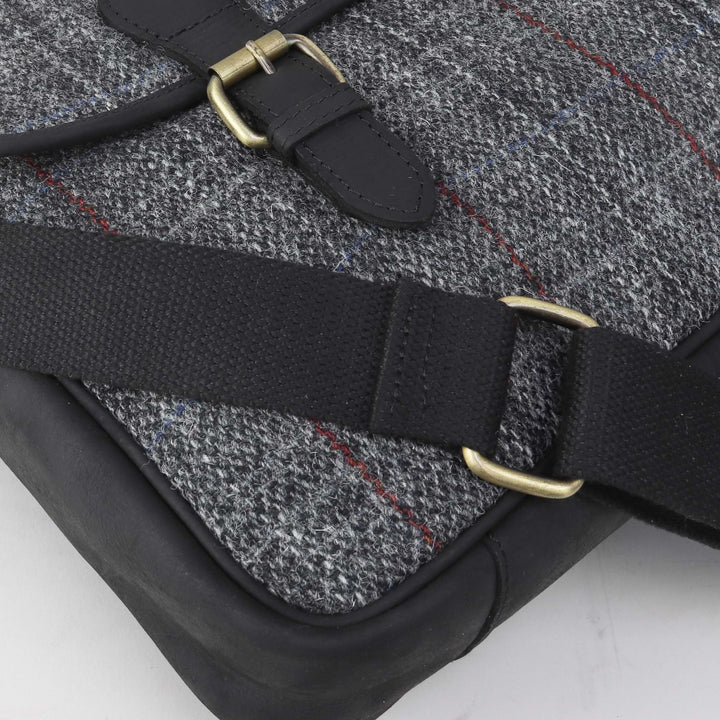 Grey Harris Tweed Briefcase - Image 6