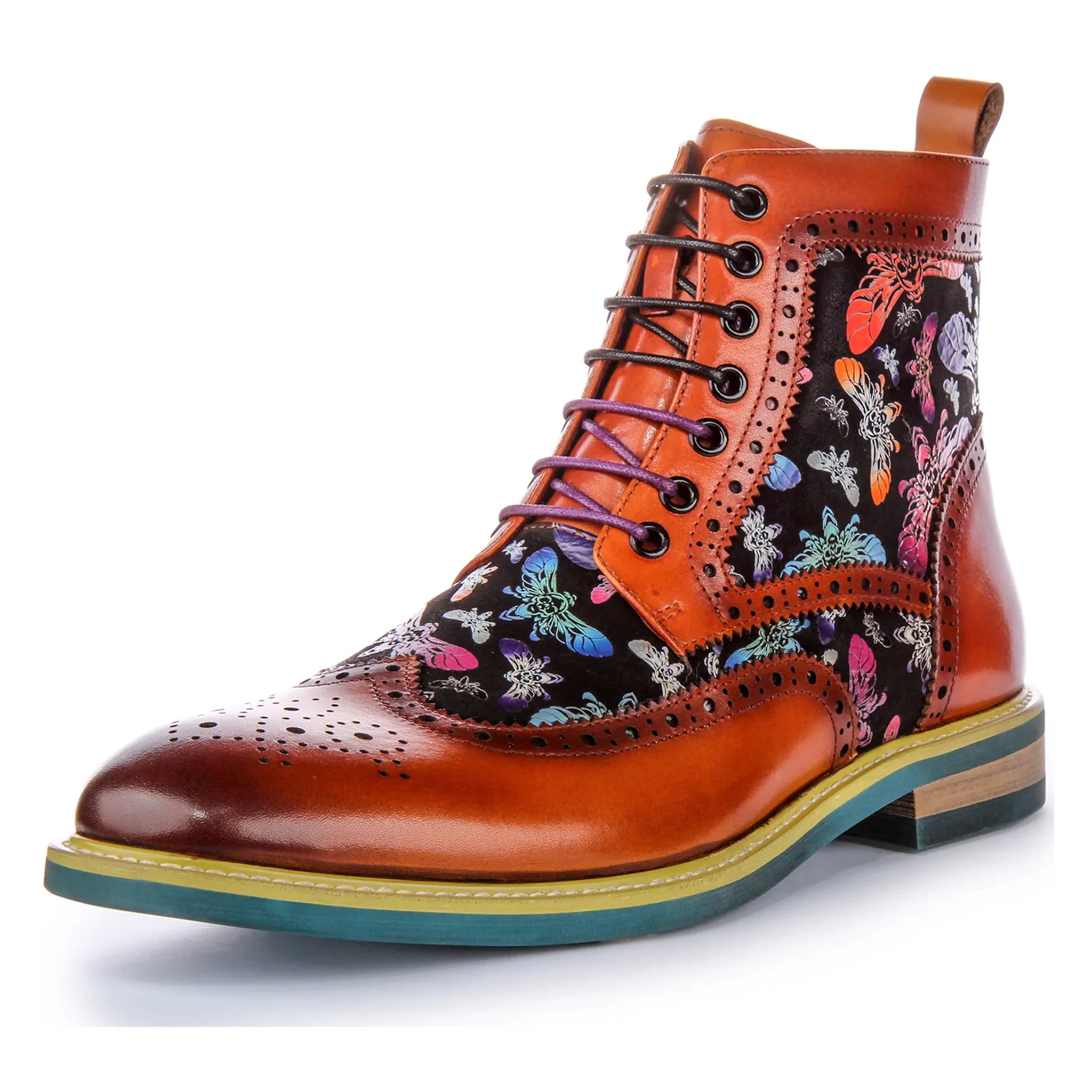 Hi Kennedy Multi-Colour Print Boots In Brown - Image 5