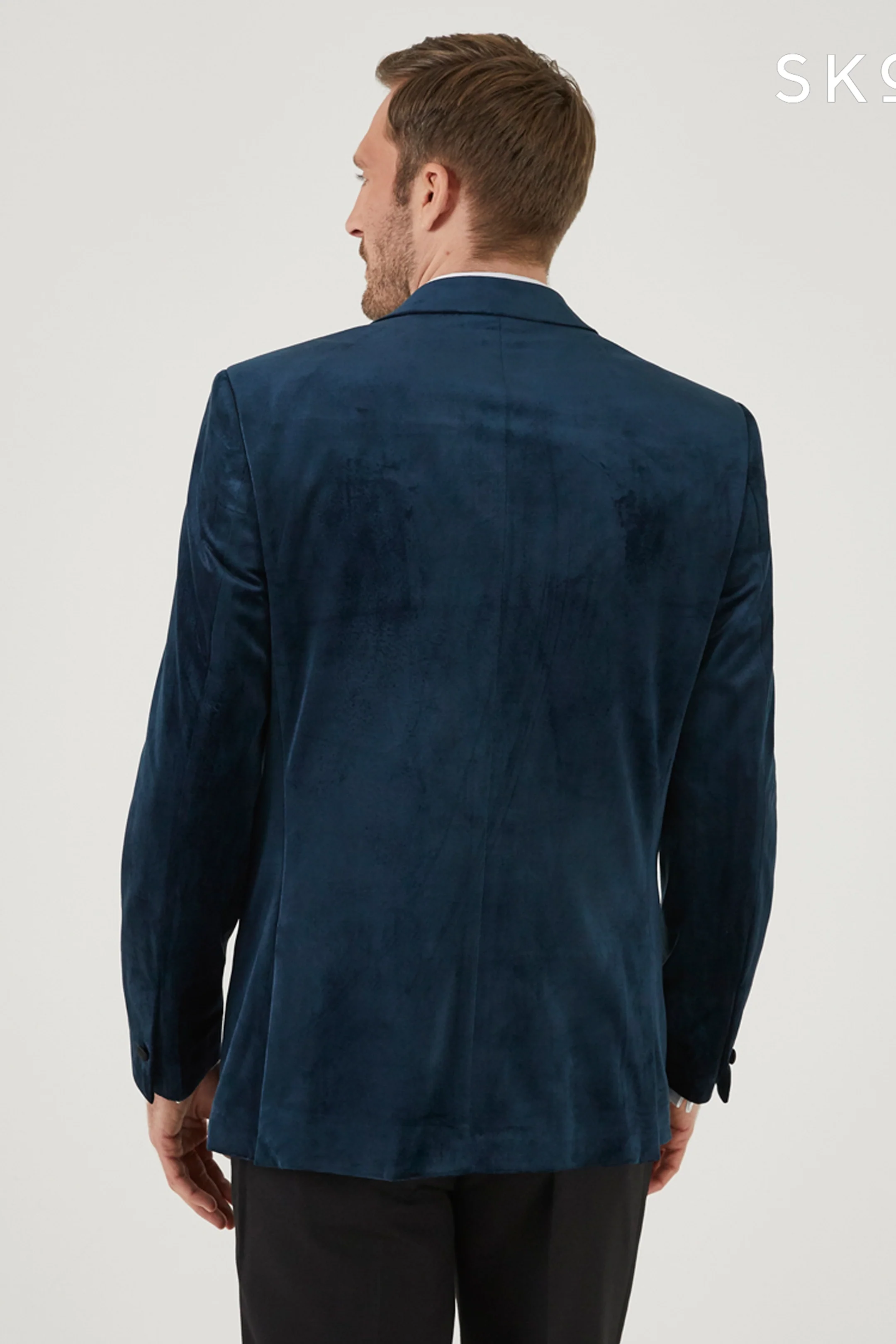 Jive Teal Velvet Tailored Jacket - Image 3