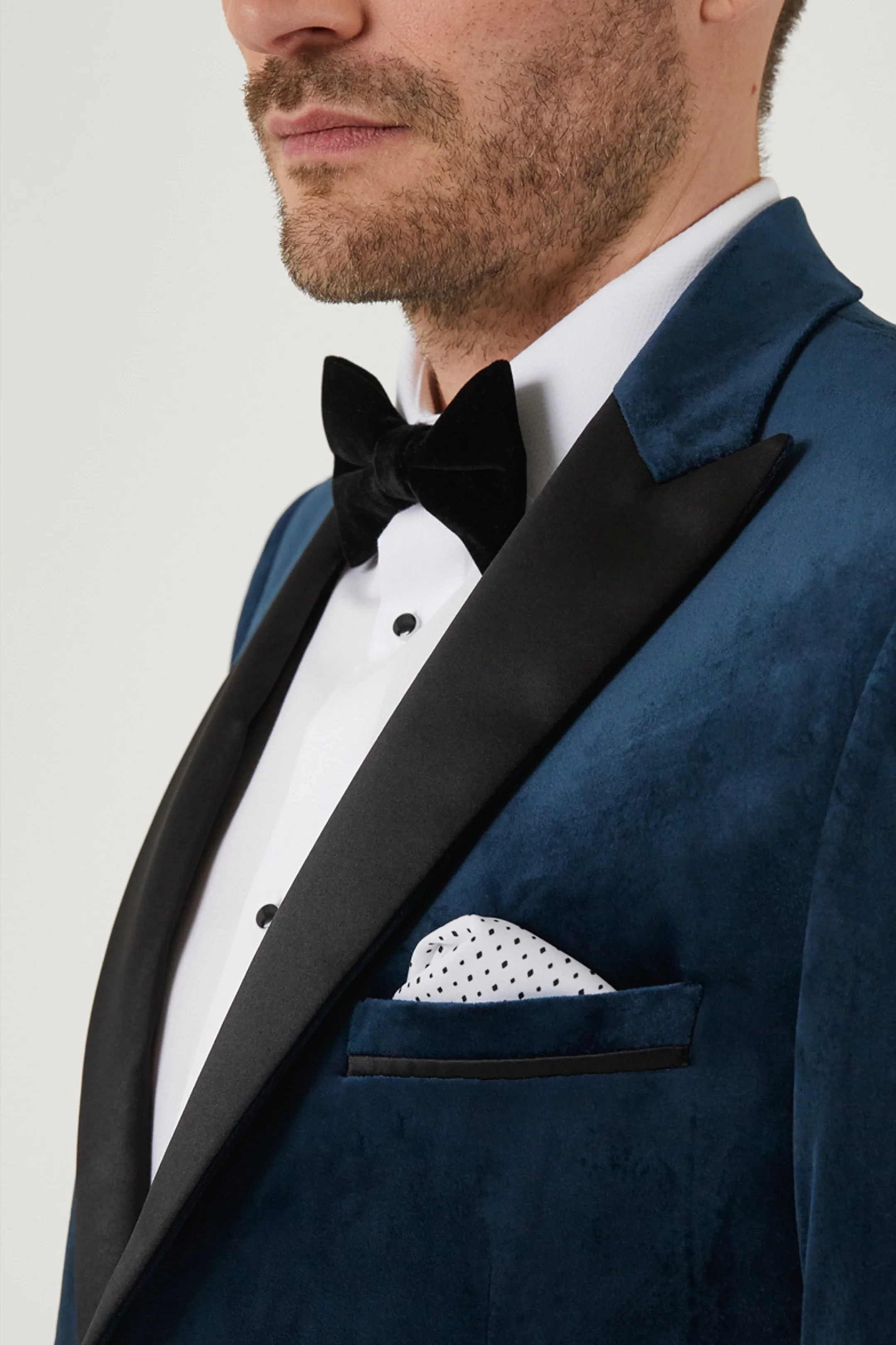 Jive Teal Velvet Tailored Jacket - Image 4