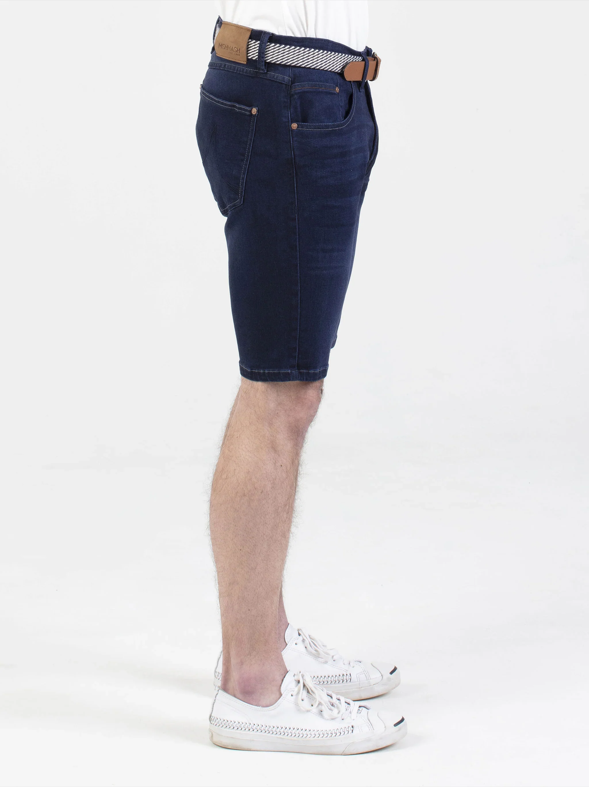 Mish Mash High Stretch Paul Blue Azure Denim Shorts - Image 4