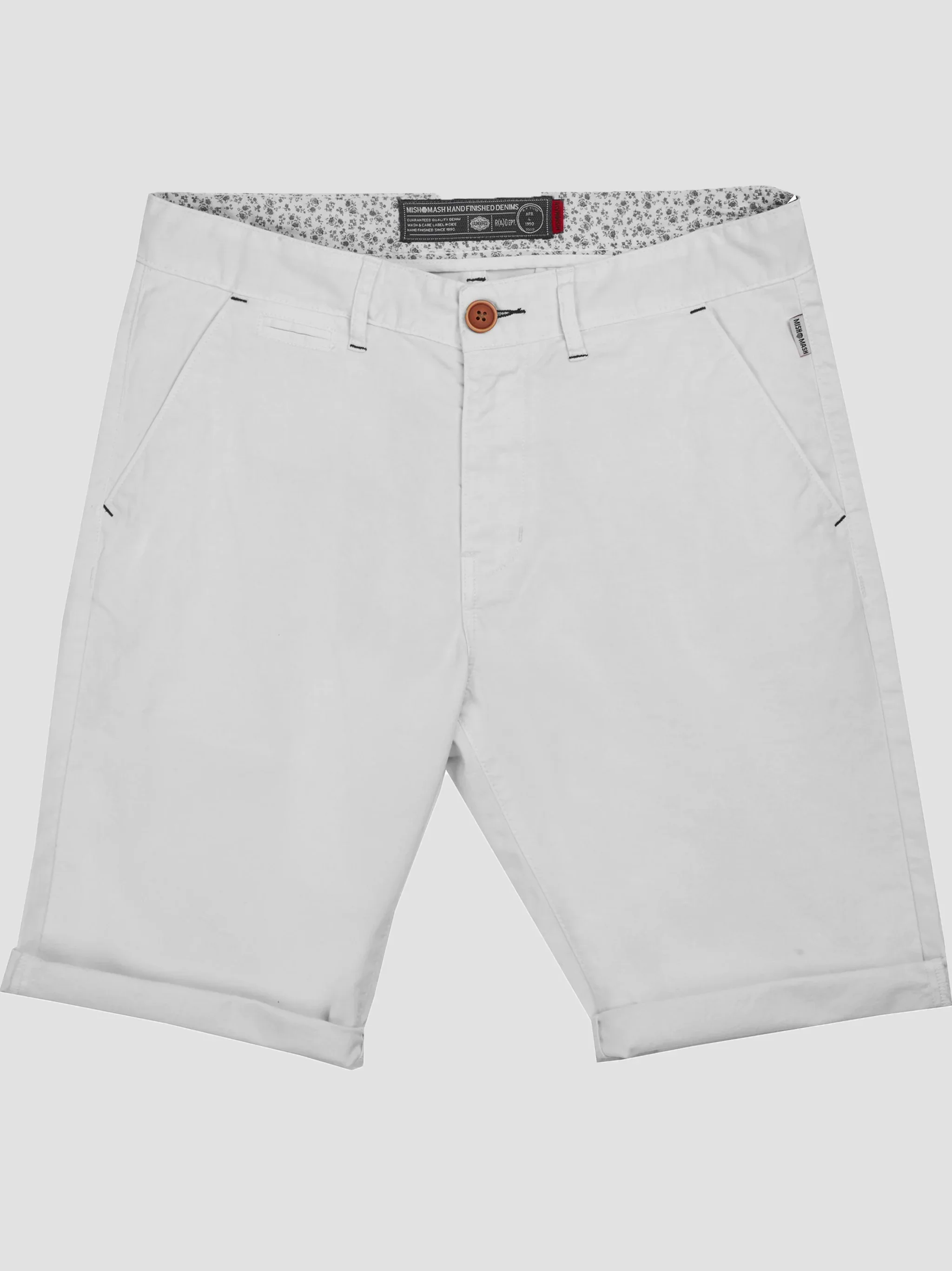 Mish Mash Light Grey Mid Stretch Weymouth Chino Shorts - Image 4