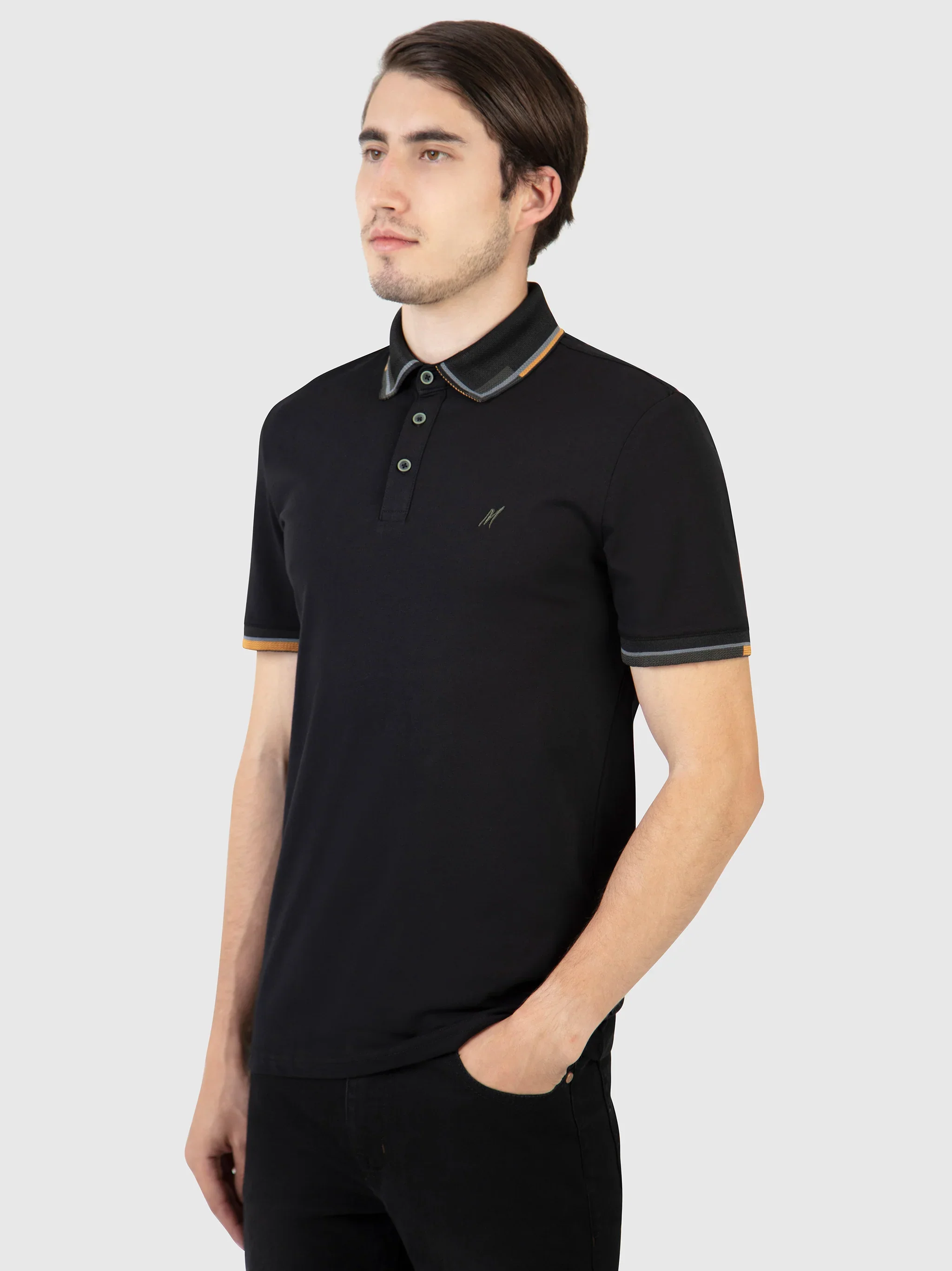 Mish Mash Carlo Black Jersey Polo - Image 3