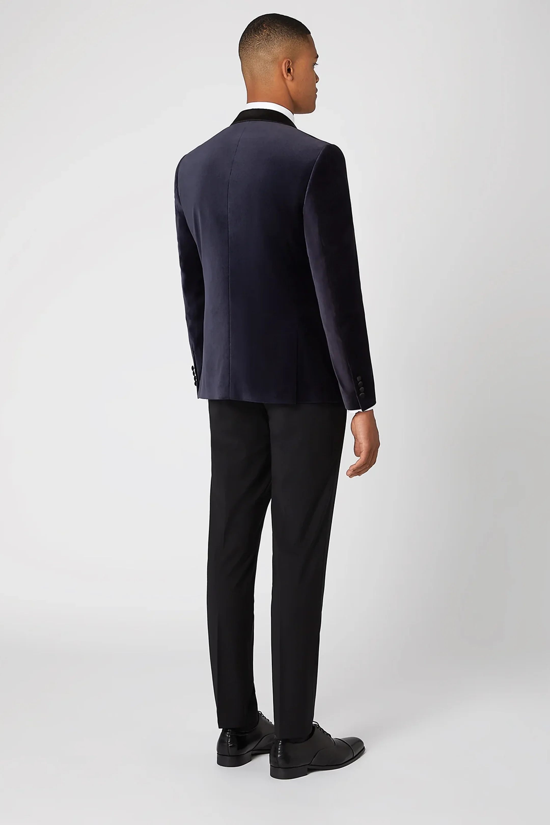 Remus Uomo 11860/79 Monti C Slim Fit Stretch Velvet Navy Jacket - Image 3