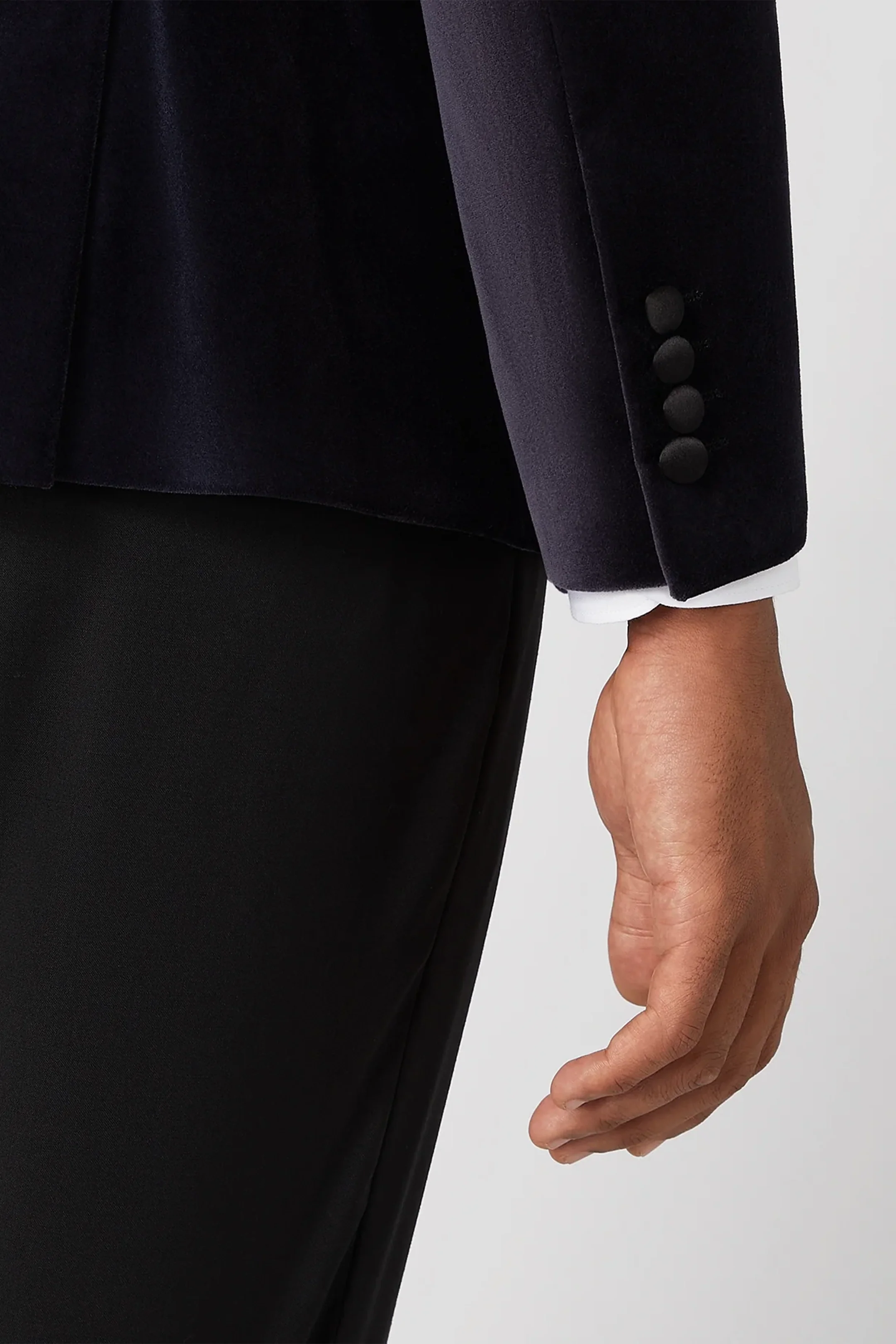 Remus Uomo 11860/79 Monti C Slim Fit Stretch Velvet Navy Jacket - Image 4