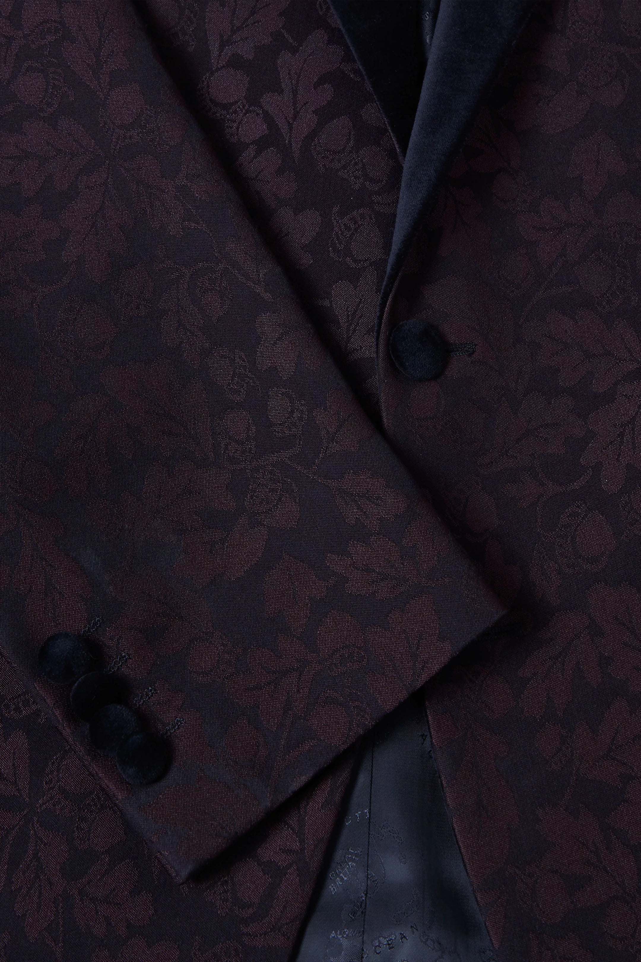 Remus Uomo Monti Z Dark Red Slim-Fit Floral Dinner Jacket - Image 4