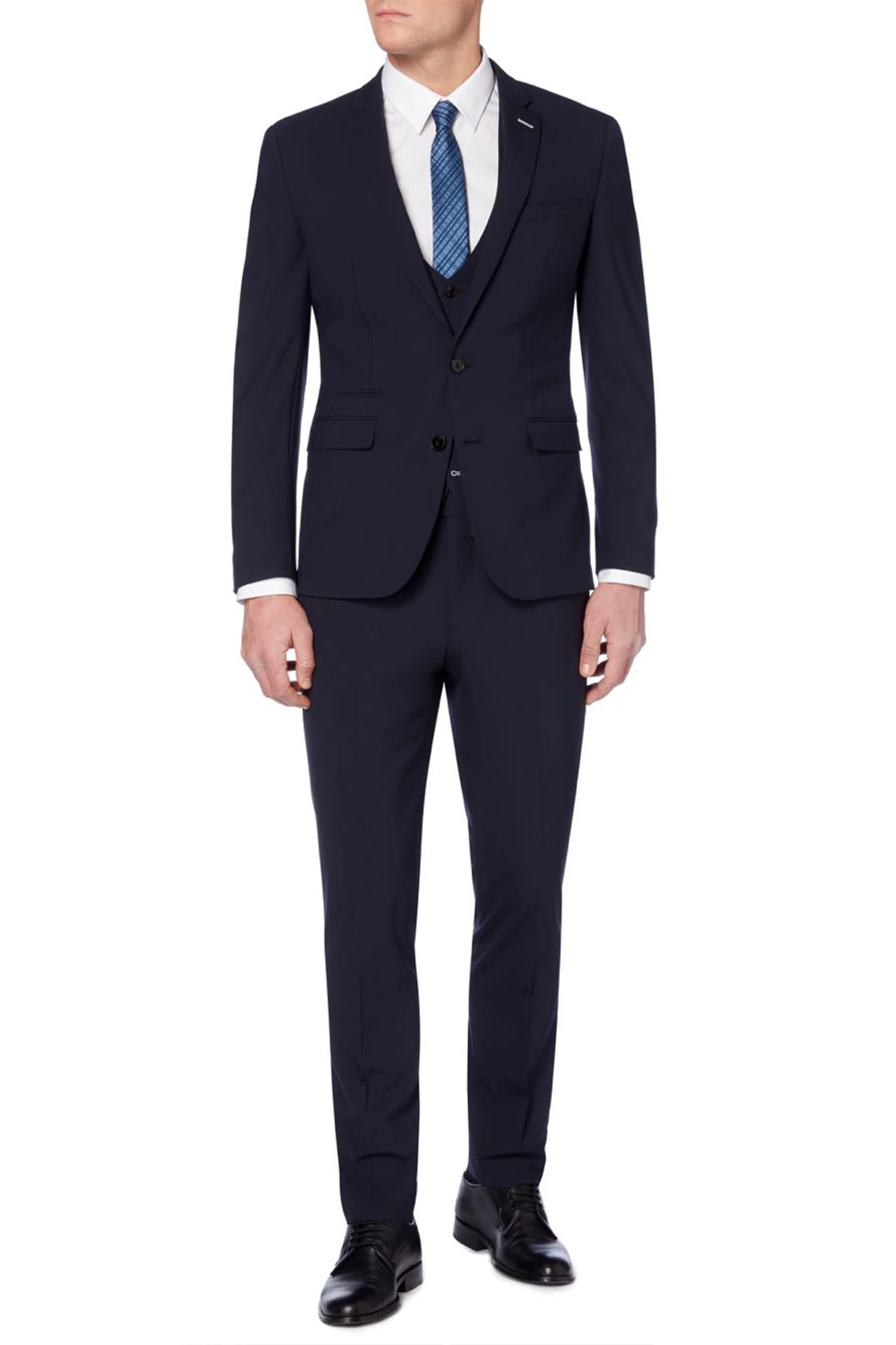 Remus Uomo Luca 50820/78 Slim Fit Wool-Blend Stretch Navy Waistcoat - Image 3