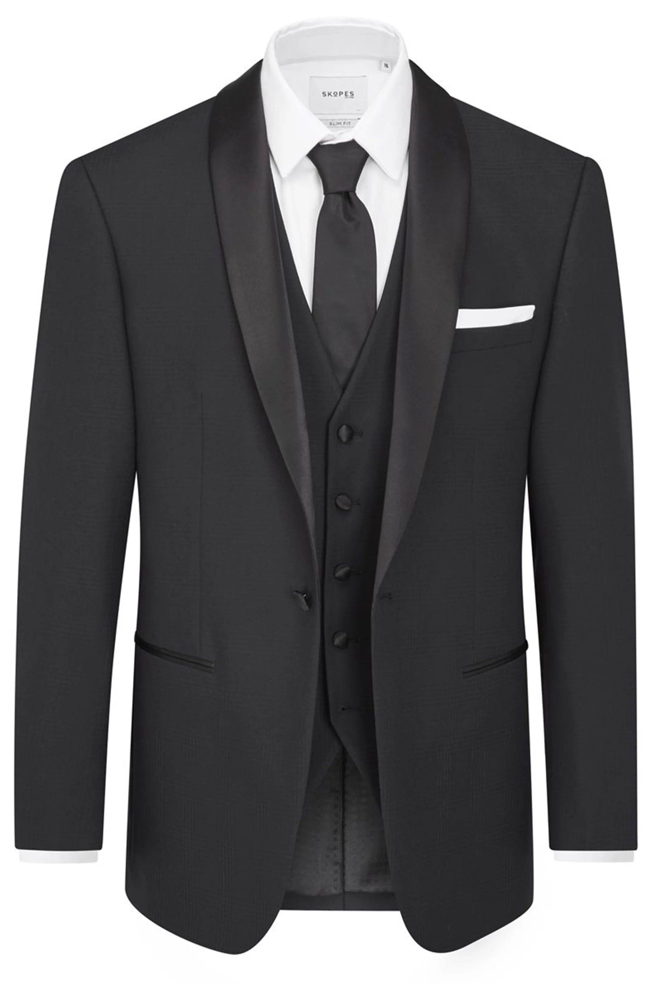Newman Tailored Black Check Dinner Suit - Image 5