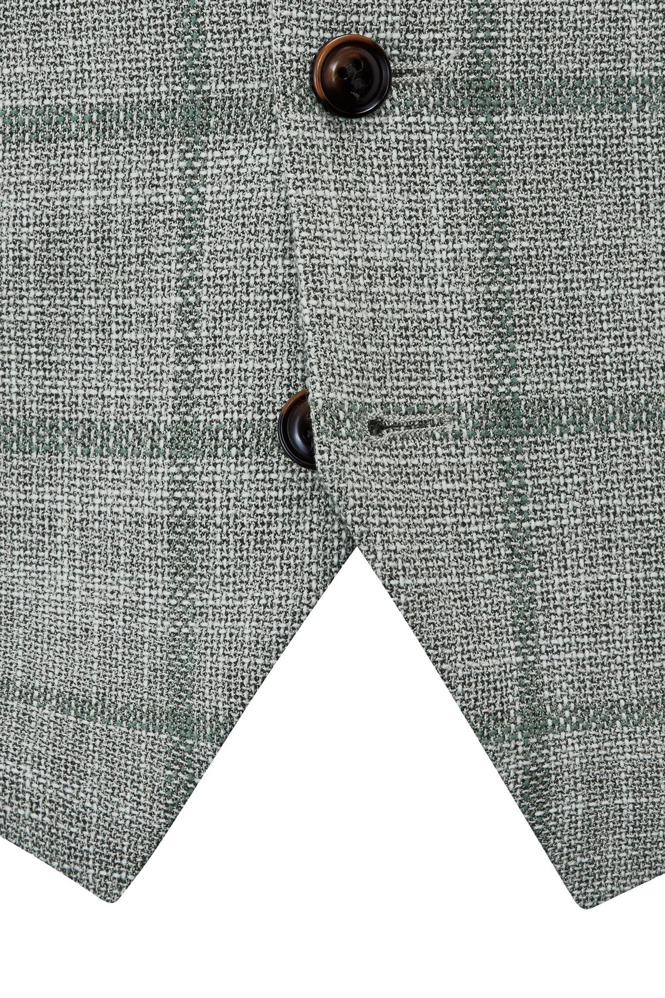 Valetta Grey-Green Check Waistcoat - Image 5